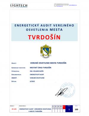 Energetický audit verejného osvetlenia v meste Tvrdošín